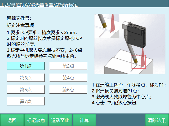 Laser calibration interface
